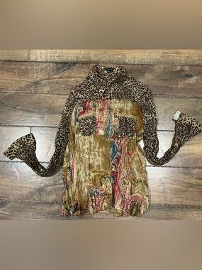 PIANO Leopard Print Blouse Size M